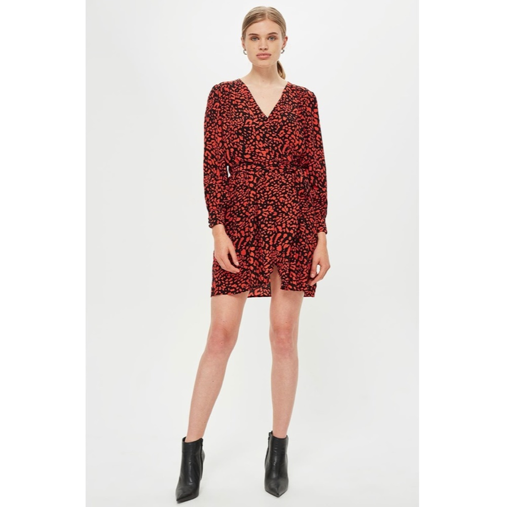 Topshop Bubble Satin Wrap Dress Size 4 (S)
